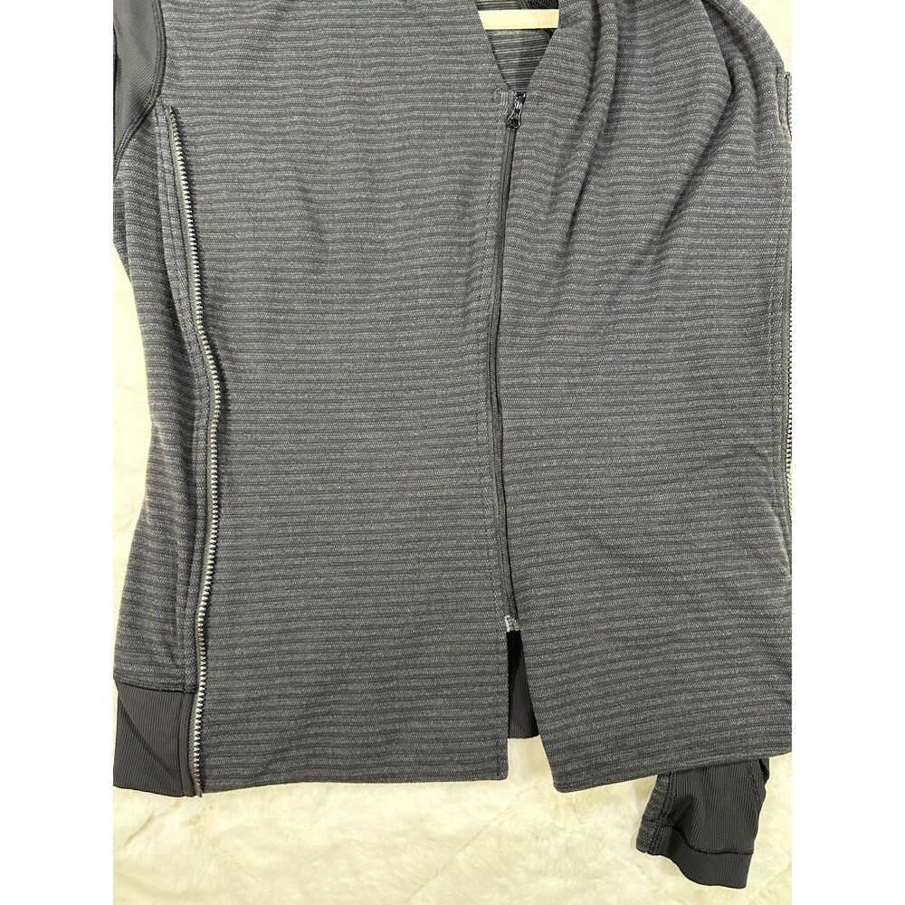 Lululemon Bhakti Yoga Asymmetrical Double Zip Jacket Gray Heather Women's Sz 6 - Picture 4 of 9
